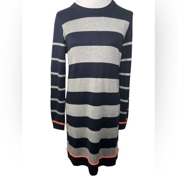 Vince Camuto Grey Black Striped Sweater Dress Size Medium - Picture 5 of 9